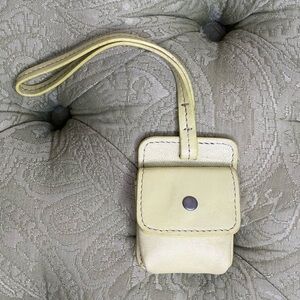 Free People Ear Bud Holder Leather Yellow NWT